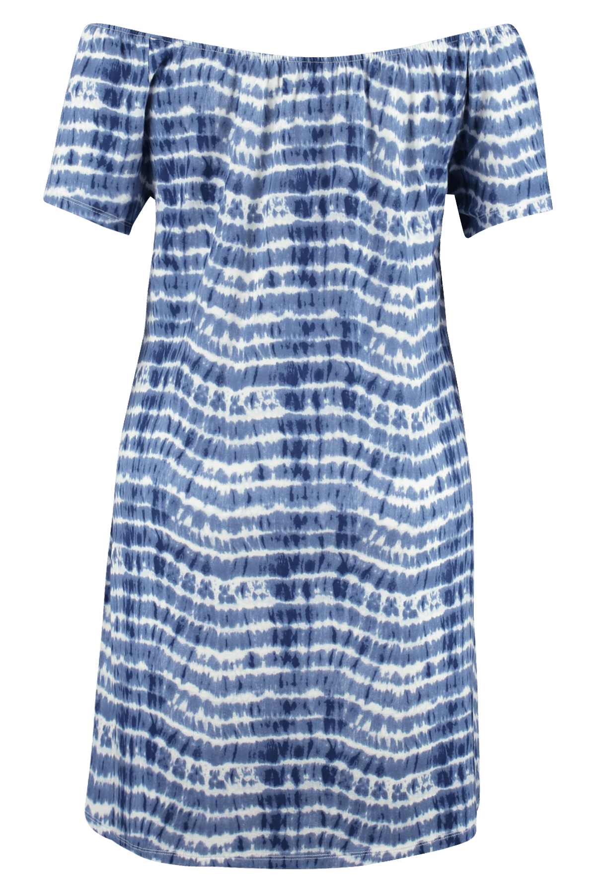 Schulterfreies Kleid mit Print image number 2