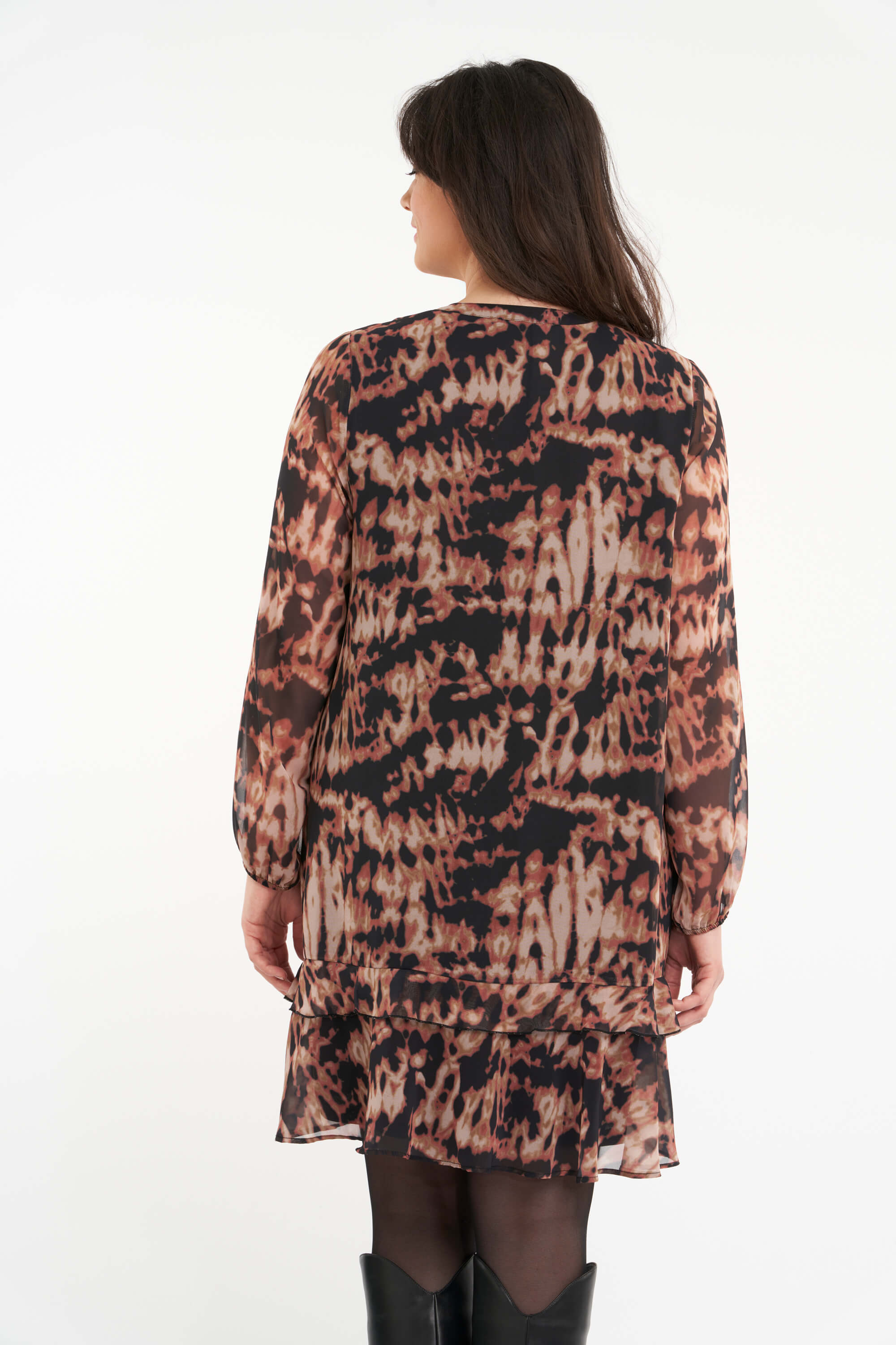 Kleid mit Rüschen und Print image number 3