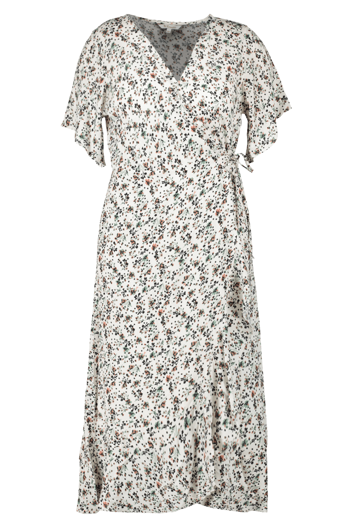Langes Wickelkleid mit Blumen-Print image number null