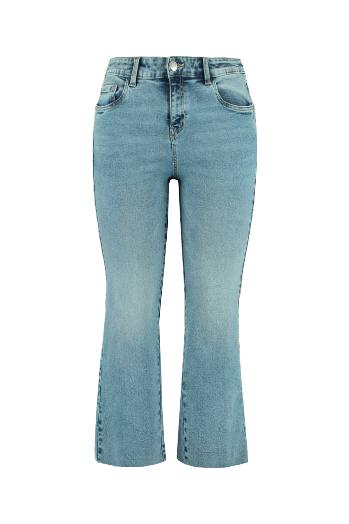 Kurze geschnittene Straight-Leg-Jeans image number null