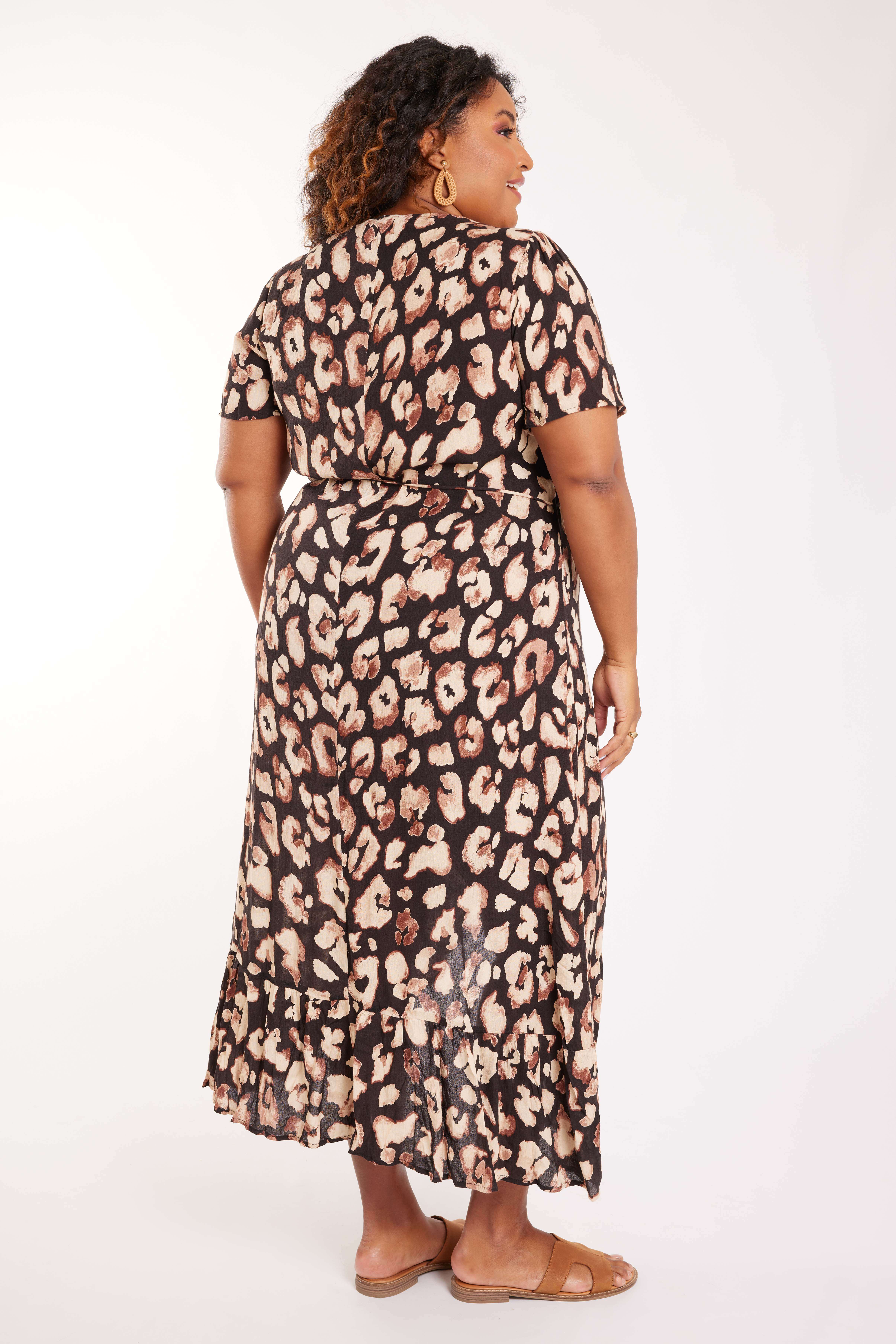 Langes Kleid mit Leopard-Print image number 3