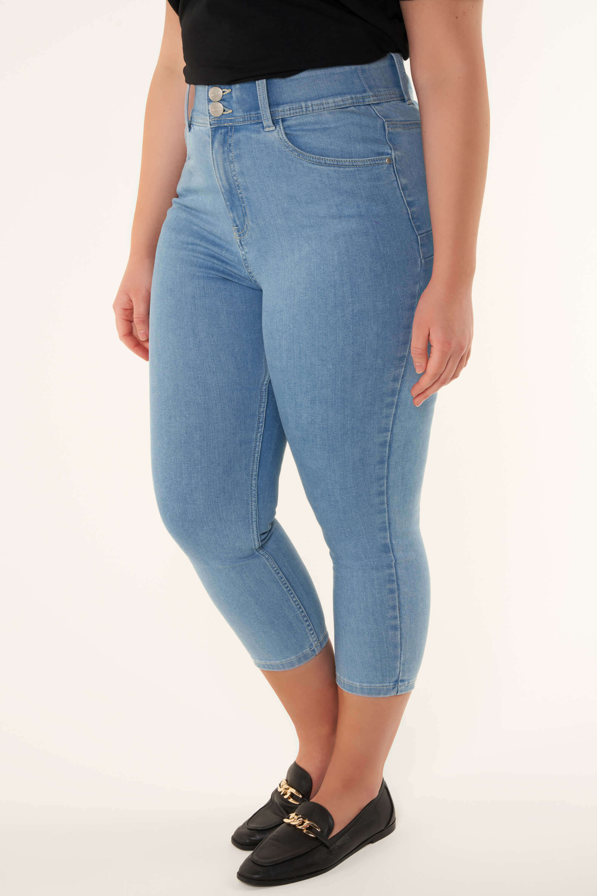 Modellierende Skinny-Leg-Jeans SCULPTS in Capri-Länge image number 5