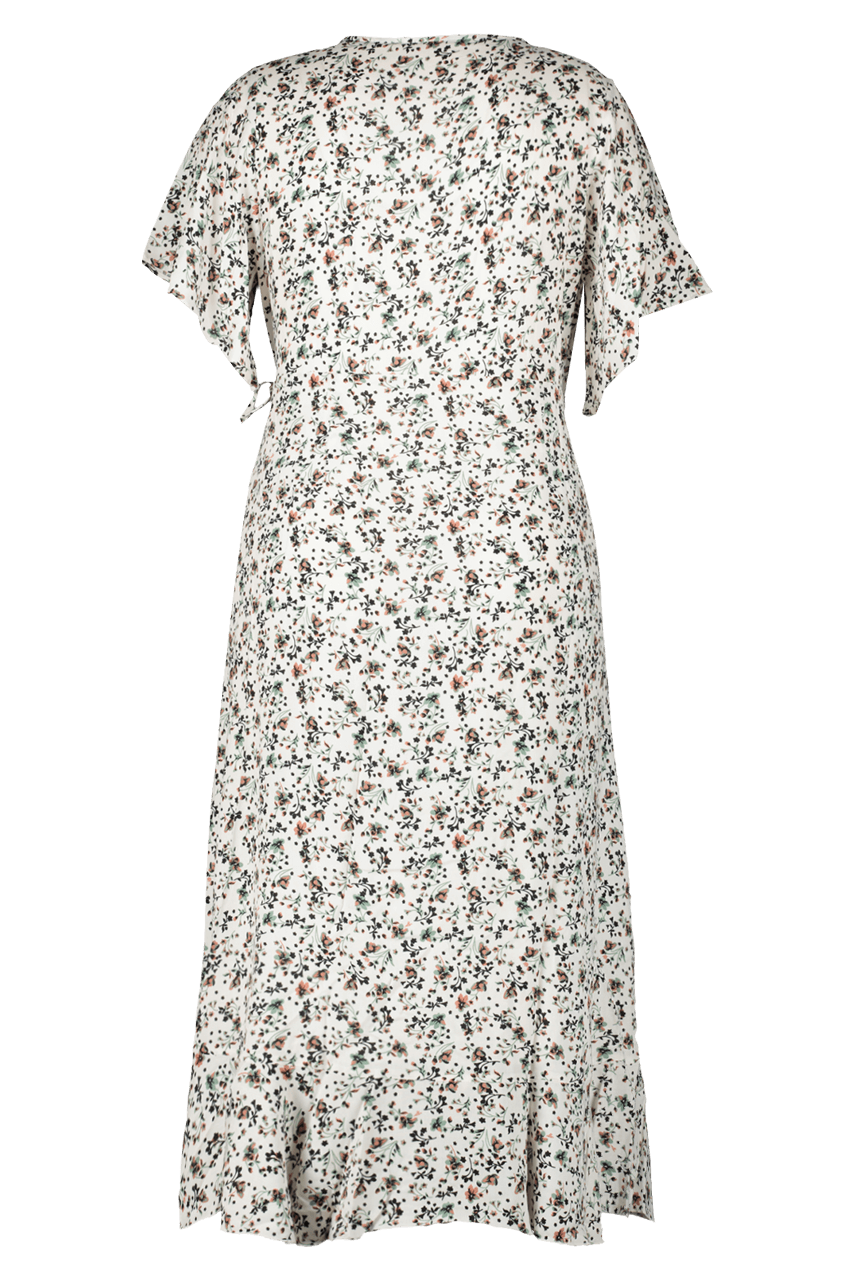 Langes Wickelkleid mit Blumen-Print image number null
