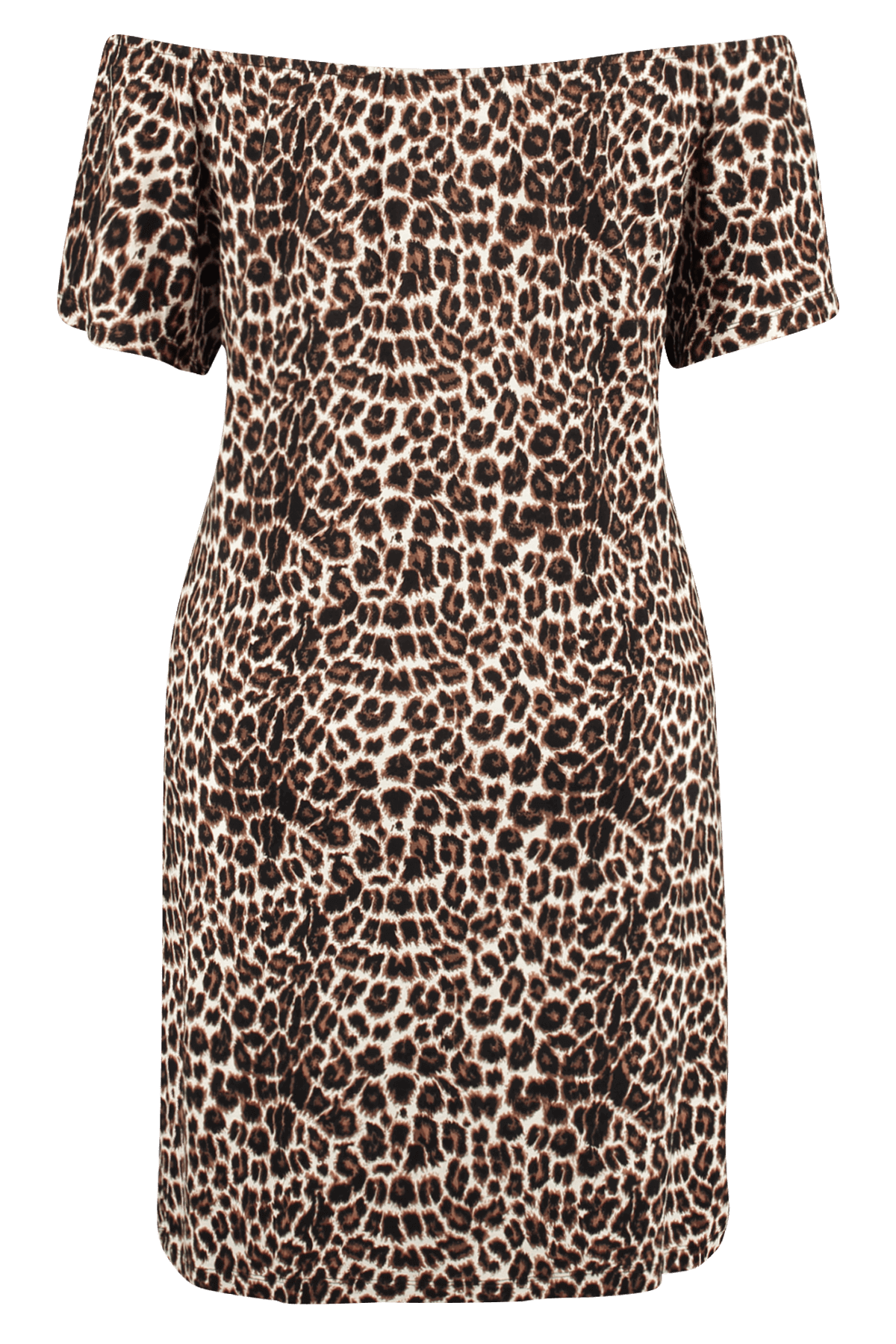 Schulterfreies Kleid mit Print image number 2